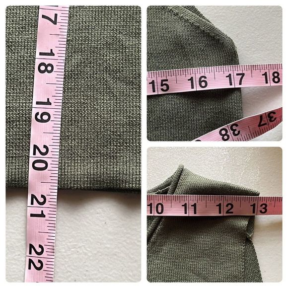 Eileen Fisher Silk Blend Womens Ribbed Stretch Jersey Knit Tank Blouse Green S - Picture 5 of 8